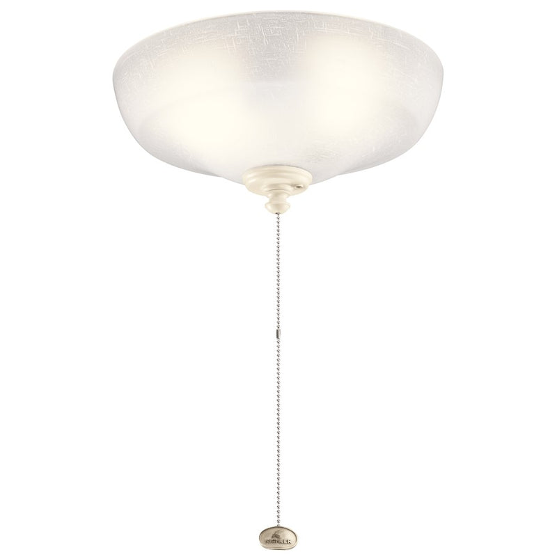 Kichler Accessory Large Bowl 12in 3-Light Ceiling Fan Light Kit | Steel Multiple Finish and Alabaster Swirl Glass | Kitchen Island | Model 380014MUL