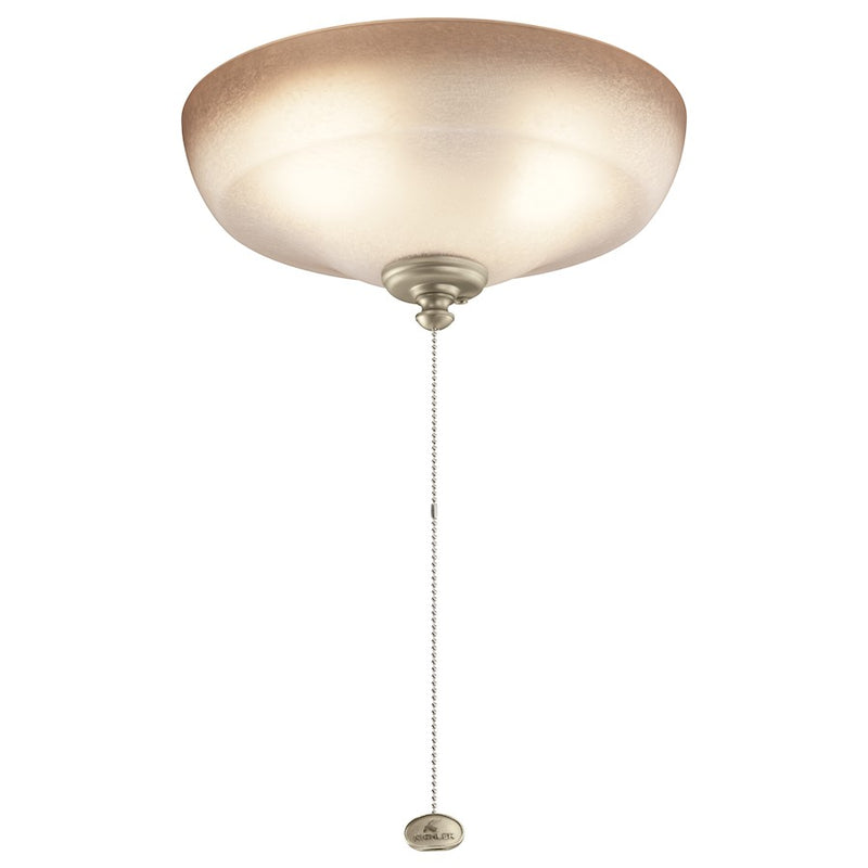 Kichler Accessory Large Bowl 12in 3-Light Ceiling Fan Light Kit | Steel Multiple Finish and Alabaster Swirl Glass | Kitchen Island | Model 380014MUL