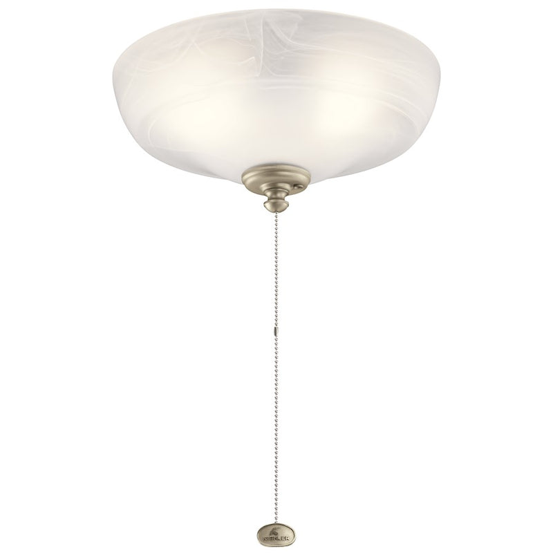 Kichler Accessory Large Bowl 12in 3-Light Ceiling Fan Light Kit | Steel Multiple Finish and Alabaster Swirl Glass | Kitchen Island | Model 380014MUL