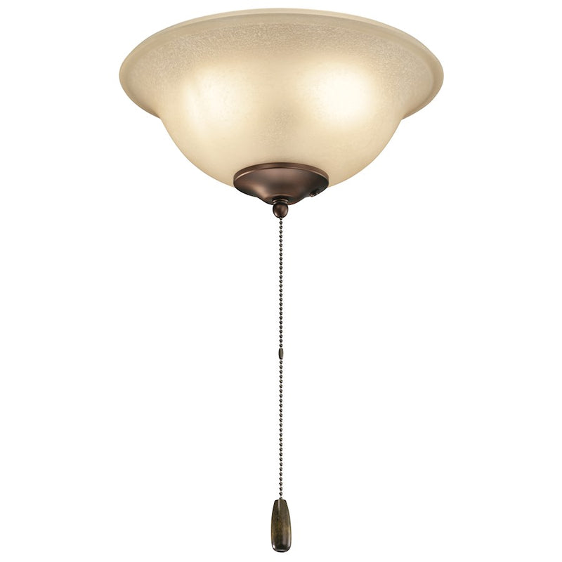 Kichler Accessory 11in 3-Light LED Bowl Light Kit | Modern Multiple Finish Steel and Opal Etched Glass | Ceiling Fan Light Kit | Model 380018MUL