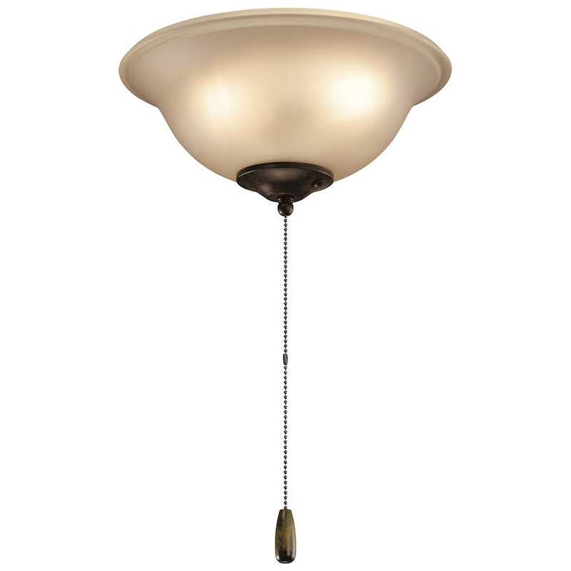 Kichler Accessory 11in 3-Light LED Bowl Light Kit | Modern Multiple Finish Steel and Opal Etched Glass | Ceiling Fan Light Kit | Model 380018MUL