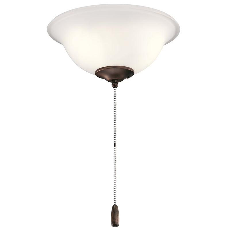 Kichler Accessory 11in 3-Light LED Bowl Light Kit | Modern Multiple Finish Steel and Opal Etched Glass | Ceiling Fan Light Kit | Model 380018MUL