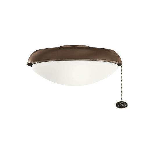 Kichler Accessory LED Slim Profile Fan Light Kit 11in 1-Light Ceiling Fan Light Kit | Coffee Mocha ABS and Glass | Wet-Rated Indoor | Model 380911CMO