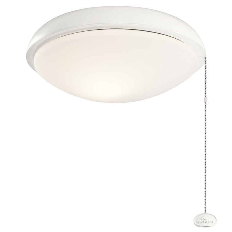 Kichler Accessory 11in LED Slim Profile Fan Light Kit | Modern Matte White ABS/Glass | Ceiling Fan Light Kit | 11 x 11 x 4.5 in | Model 380911MWH