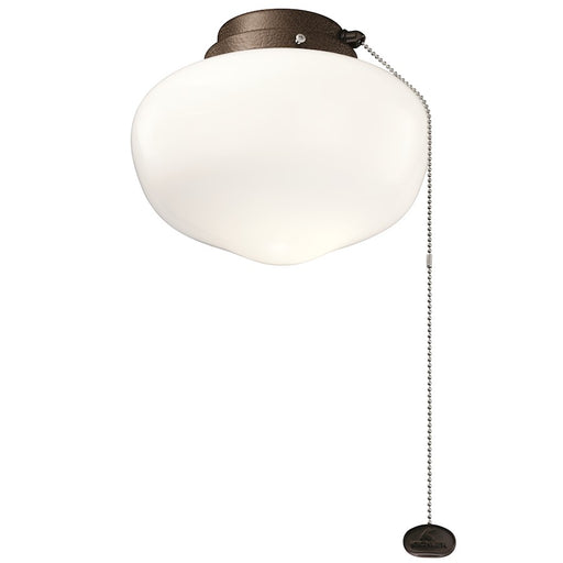 Kichler 8in LED Schoolhouse Light Kit | Tannery Bronze Powder Coat Steel/Glass | Ceiling Fan Light | 8 x 6.75 in, 2700K | Model 380913TZP