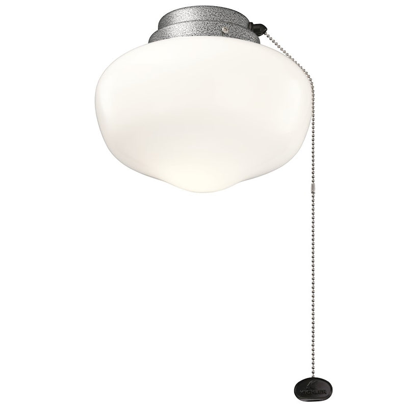 Kichler Accessory 8in LED Schoolhouse Light Kit | Industrial Weathered Steel Powder Coat | Kitchen & Living Room Ceiling Fan | Model 380913WSP