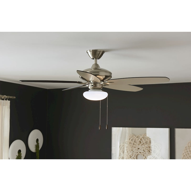 Kichler 9in Universal LED Fan Light Kit | Sleek White Diffuser | Ceiling Fan Accessory | 8.75 x 3.5 in | Model 380941
