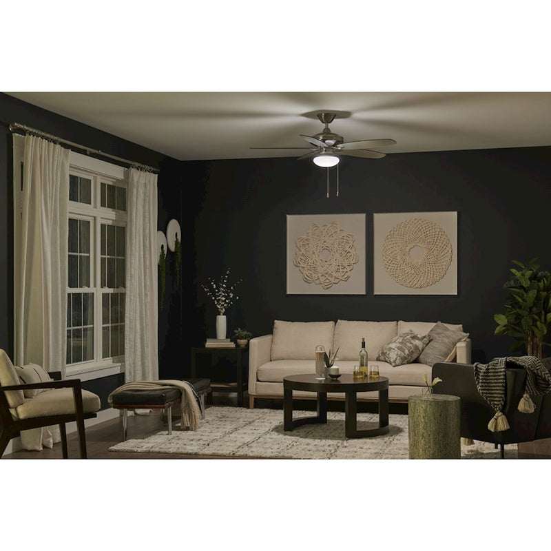 Kichler 9in Universal LED Fan Light Kit | Sleek White Diffuser | Ceiling Fan Accessory | 8.75 x 3.5 in | Model 380941