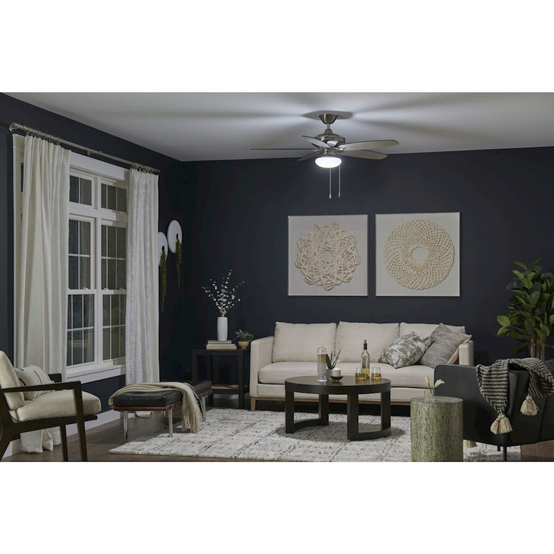 Kichler 9in Universal LED Fan Light Kit | Sleek White Diffuser | Ceiling Fan Accessory | 8.75 x 3.5 in | Model 380941