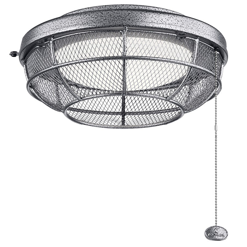 Kichler Industrial Mesh LED Light Kit | Weathered Steel Powder Coat | Ceiling Fan Light Kit | 17W Integrated LED | Model 380952WSP