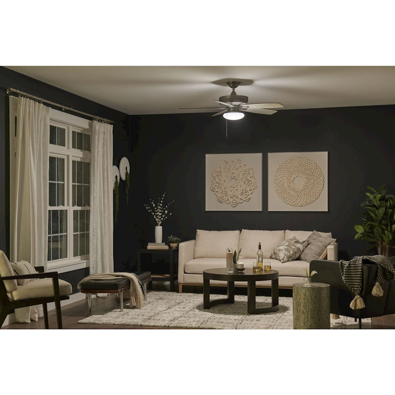 Kichler 10in Universal LED Fan Light Kit | White Steel Square Diffuser | Ceiling Fan Light | 10 x 3.5 in | Model 380960