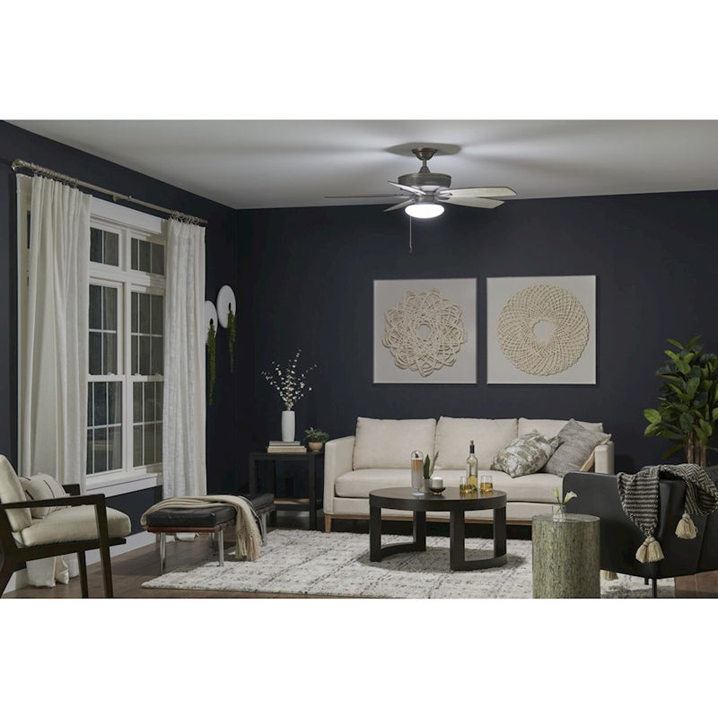 Kichler 10in Universal LED Fan Light Kit | White Steel Square Diffuser | Ceiling Fan Light | 10 x 3.5 in | Model 380960