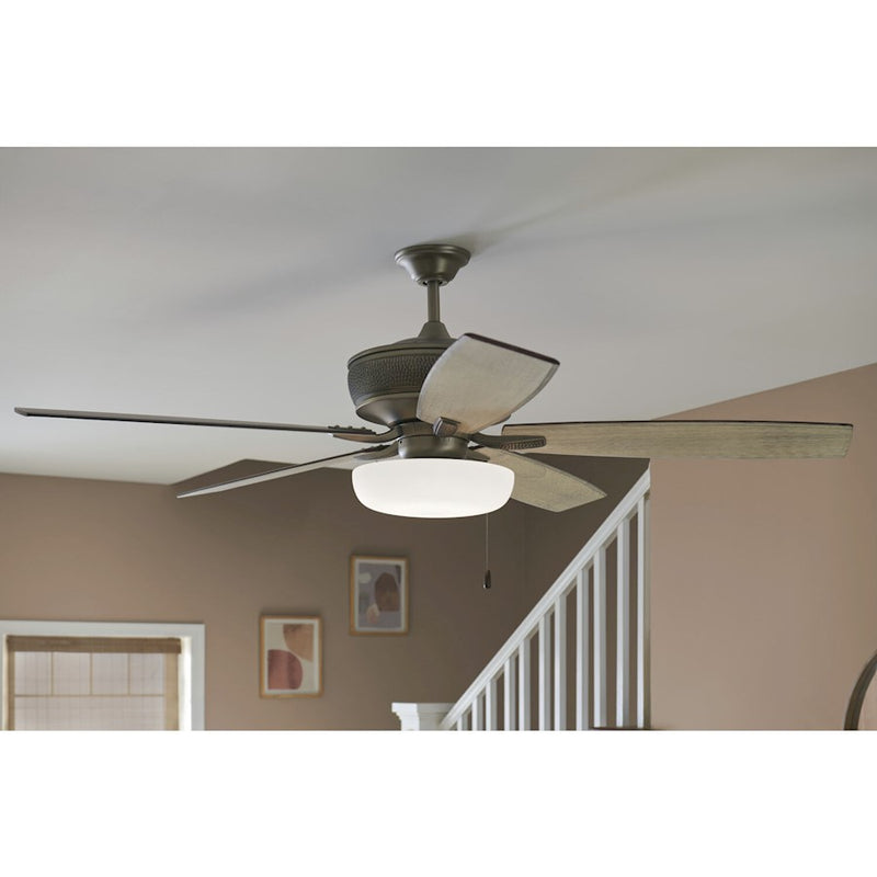 Kichler 14in Universal LED Fan Light Kit | White Square Diffuser | Ceiling Fan Accessory | 14 x 14 x 4.5 in | Model 380980