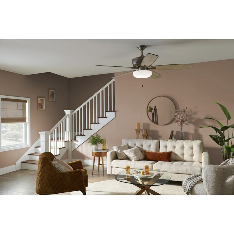 Kichler 14in Universal LED Fan Light Kit | White Square Diffuser | Ceiling Fan Accessory | 14 x 14 x 4.5 in | Model 380980