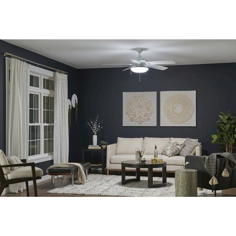 Kichler Universal 14in LED Fan Light Kit | Modern White Steel | Living Room & Bedroom Ceiling Fan Light | Model 380981