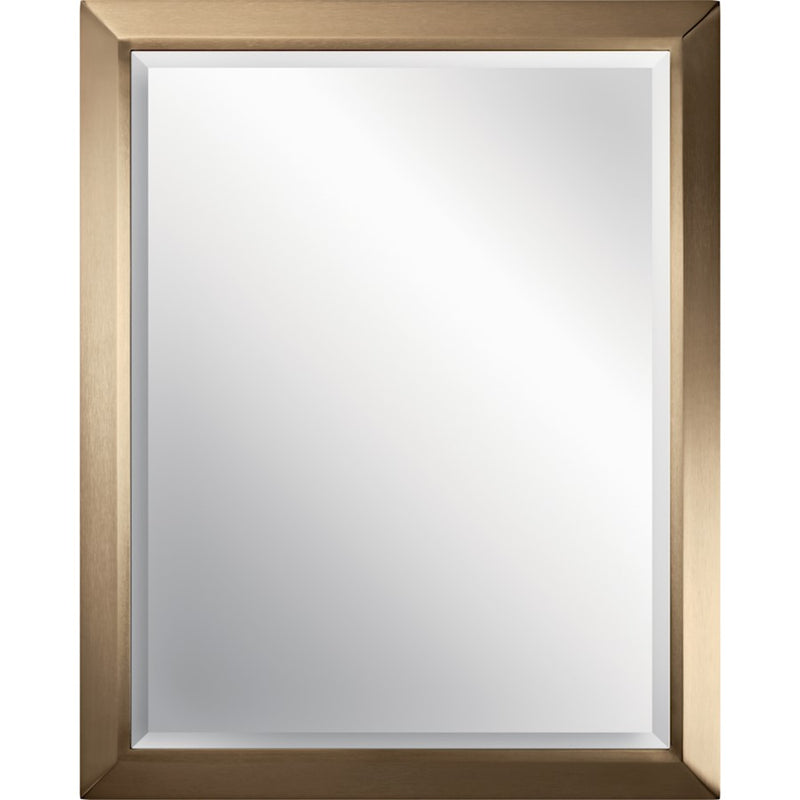 Kichler Rectangle 24x30in Wall Mirror | Champagne Bronze Steel Frame | Bathroom & Entryway Accent | Model 41011CPZ