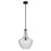 Kichler Everly 1 Light Bell 19.75" Pendant, Black/Clear Seeded