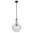 Kichler Everly 1 Light Bell 19.75" Pendant, Black/Clear Seeded - 42046BKCS