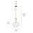 Kichler Everly 1 Light Bell 19.75" Pendant, Brass/Clear Seeded