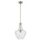 Kichler Everly 1 Light Bell 19.75" Pendant, Brushed Nickel/Clear
