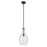 Kichler Everly 1 Light Bell 17.75" Pendant, Black/Clear Seeded