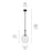 Kichler Everly 1 Light Bell 17.75" Pendant, Black/Clear Seeded
