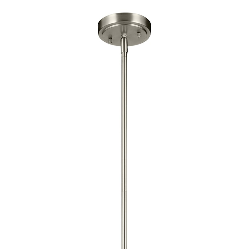Kichler Everly 1 Light Bell 17.75" Pendant, Brushed Nickel/Clear