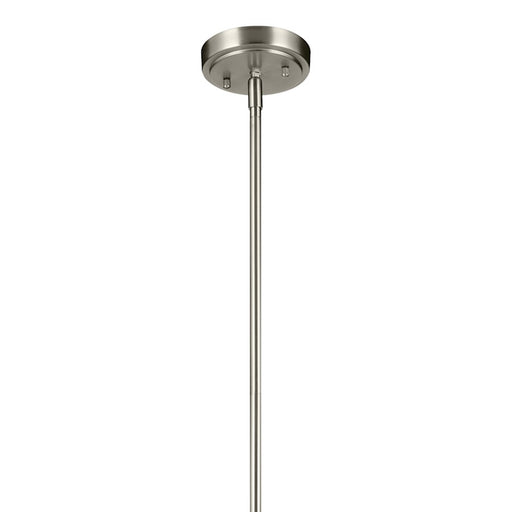Kichler Everly 1 Light Bell 17.75" Pendant, Brushed Nickel/Clear