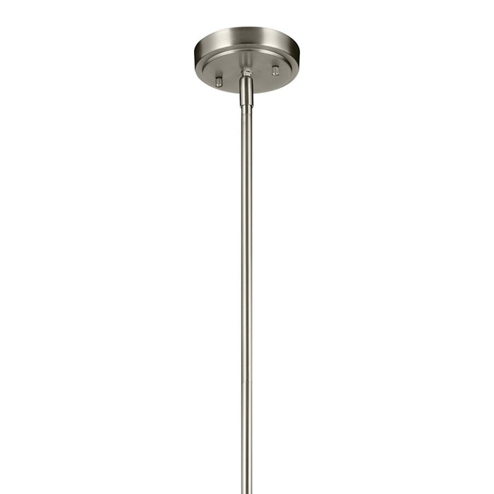 Kichler Everly 1 Light Bell 17.75" Pendant, Nickel/Clear Seeded