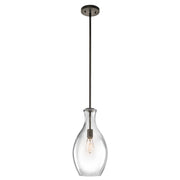 Kichler Everly 18in 1-Light Pendant | Transitional Olde Bronze and Clear Glass | Kitchen Island & Dining Room | 8.75 x 18.25 in | Model 42047OZ