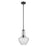 Kichler Everly 1 Light Bell 15.25" Pendant, Black/Clear Seeded