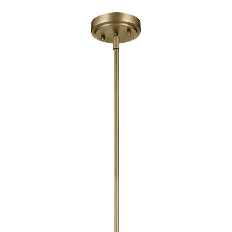 Kichler Everly 1 Light Bell 15.25" Pendant, Brass/Clear Seeded