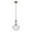 Kichler Everly 1 Light Bell 15.25" Pendant, Brushed Nickel/Clear