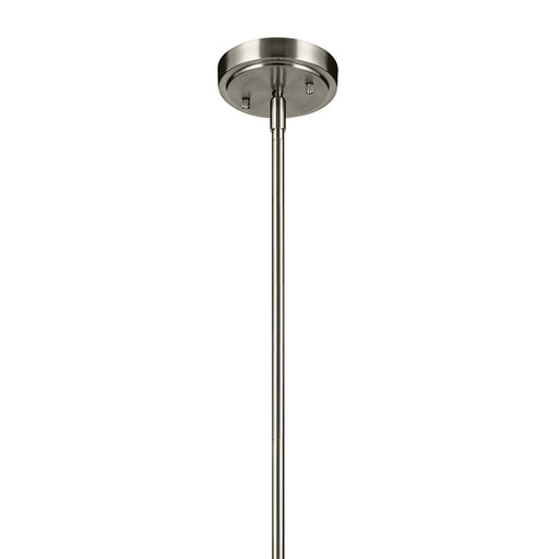 Kichler Everly 1 Light Bell 15.25" Pendant, Brushed Nickel/Clear