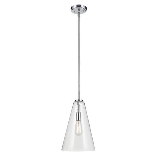 Kichler Everly 1 Light Cone 15.25" Pendant, Chrome/Clear