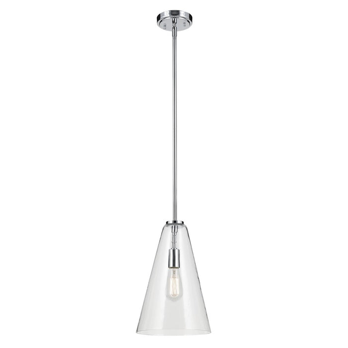 Kichler Everly 1 Light Cone 15.25" Pendant, Chrome/Clear