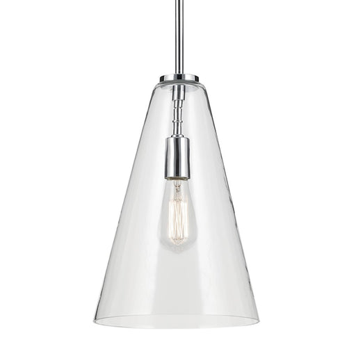 Kichler Everly 1 Light Cone 15.25" Pendant, Chrome/Clear