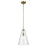 Kichler Everly 1 Light Cone 15.25" Pendant, Natural Brass/Clear - 42199NBR