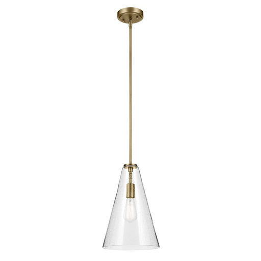 Kichler Everly 1 Light Cone 15.25" Pendant, Brass/Clear Seeded