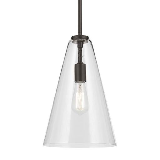 Kichler Everly 1 Light Cone 15.25" Pendant, Olde Bronze/Clear