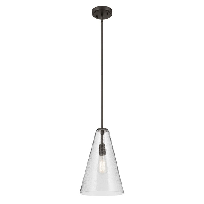 Kichler Everly 1 Light Cone 15.25" Pendant, Olde Bronze/Clear Seeded
