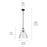 Kichler Everly 1 Light Cone 15.5" Pendant, Black/Clear Seeded