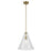 Kichler Everly 1 Light Cone 15.5" Pendant, Natural Brass/Clear