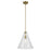 Kichler Everly 1 Light Cone 15.5" Pendant, Natural Brass/Clear - 42200NBR