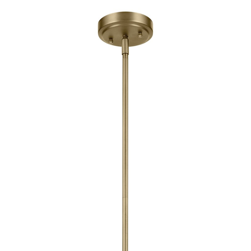 Kichler Everly 1 Light Cone 15.5" Pendant, Natural Brass/Clear