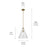 Kichler Everly 1 Light Cone 15.5" Pendant, Natural Brass/Clear