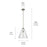 Kichler Everly 1 Light Cone 15.5" Pendant, Brushed Nickel/Clear