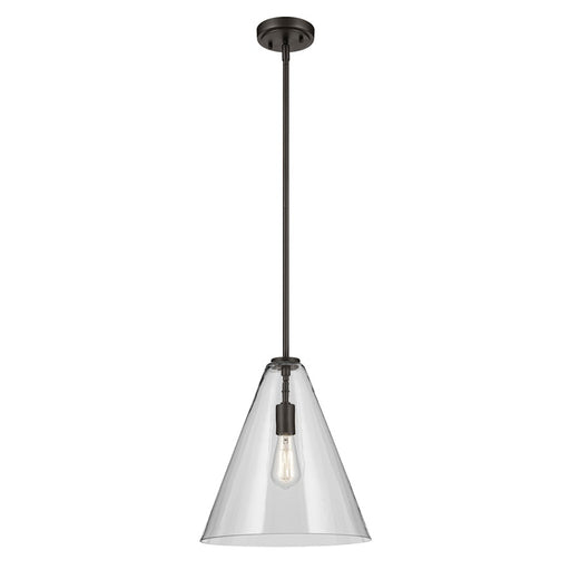 Kichler Everly 1 Light Cone 15.5" Pendant, Olde Bronze/Clear