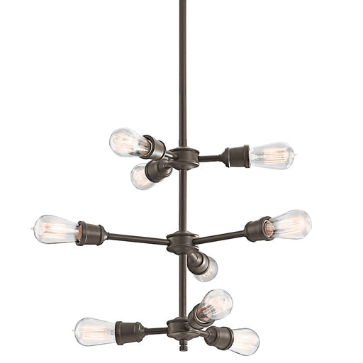 Kichler Lucien 26in 9-Light Chandelier | Transitional Olde Bronze Steel | Dining Room & Foyer | 26 x 26 x 17 in | Model 42257OZ