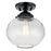 Kichler Avery 11" 1 Light Semi Flush Mount, Black/Clear Seeded
